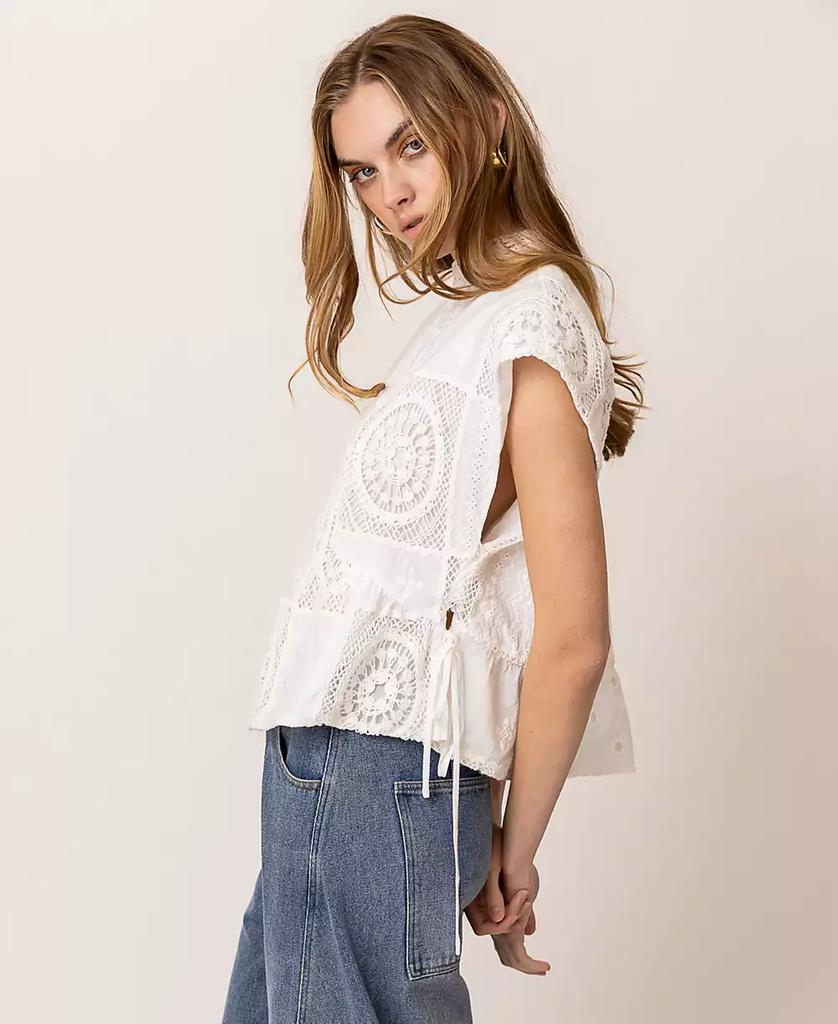Line & Dot Women's Biva Cotton Round-Neck Tunic Top
