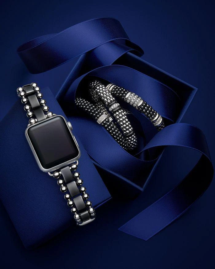 LAGOS Black Ceramic Smart Caviar Apple™ Watch Band, 38mm-42mm 6
