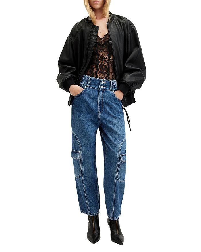 ALL SAINTS Hailey Mae Tapered Jeans in Mid Indigo 7