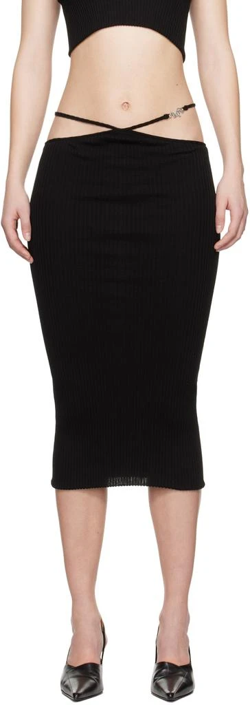 AMIRI Black Staggered Midi Skirt 1