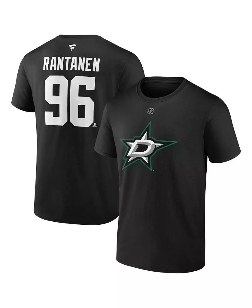 Fanatics Men's Mikko Rantanen Black Dallas Stars Authentic Stack Name Number T-Shirt 1