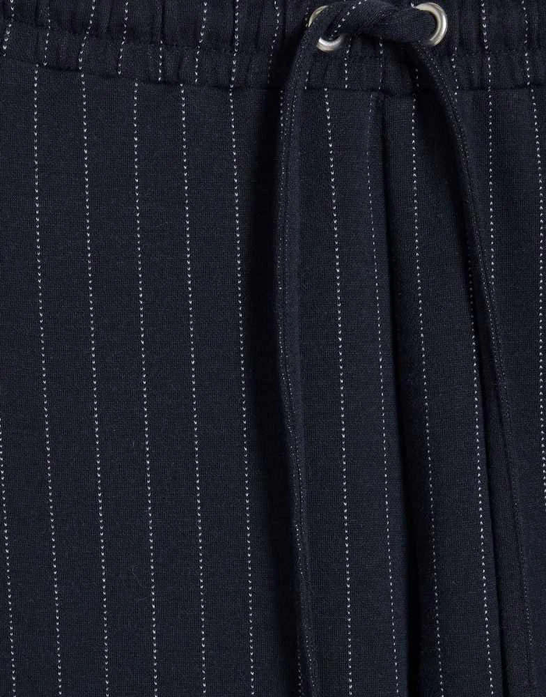 River Island River Island Drawstring pinstripe trousers in navy 3