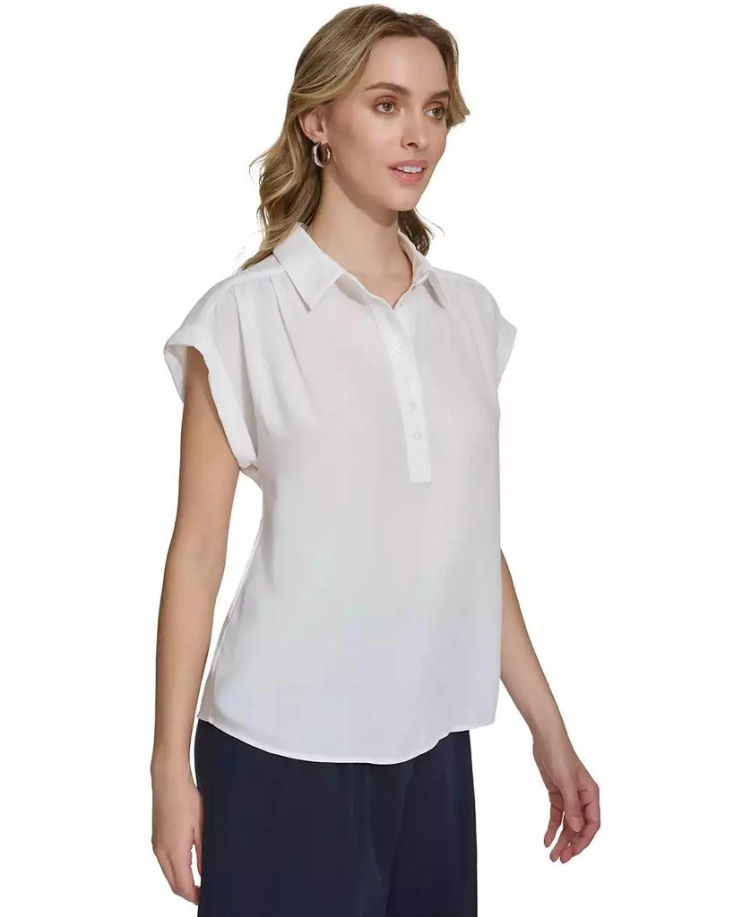 Calvin Klein Women's Short Sleeve Button Front Shirt 3