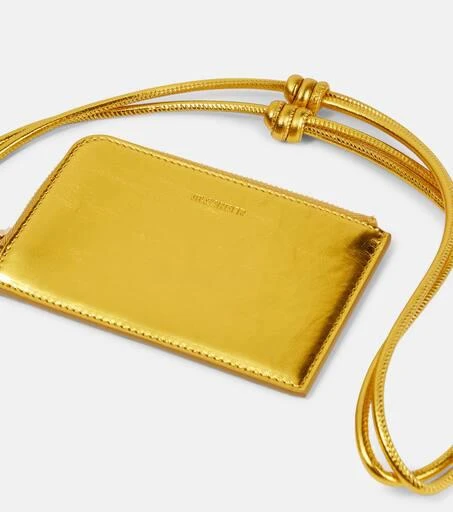 Jil Sander Envelope leather card holder with strap 2