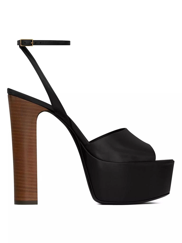 Yves Saint Laurent Jodie Platform Sandals in Shiny Leather 1