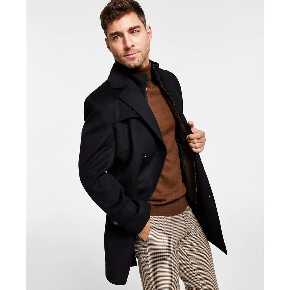 Lauren Ralph Lauren Men's Classic-Fit Navy Solid Double-Breasted Overcoat with Attached Bib 4