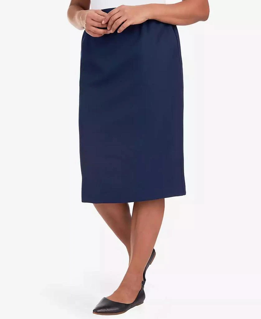 Alfred Dunner Women's Cinch Waist Midi Skirt with Slant Pockets 8