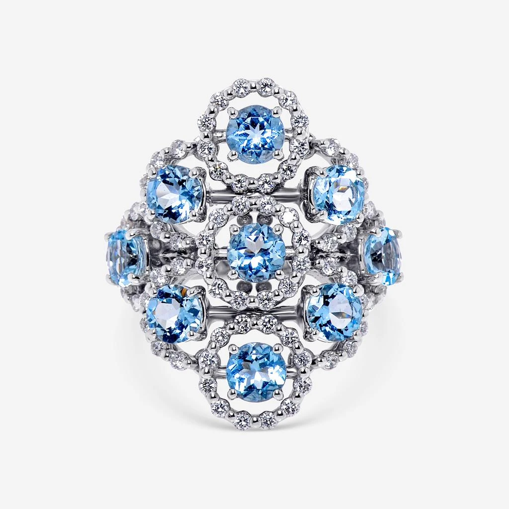 Damiani Damiani 18K White Gold, Aquamarine and Diamond 0.80ct. tw. Statement Ring Sz. 7.25 20030420 1