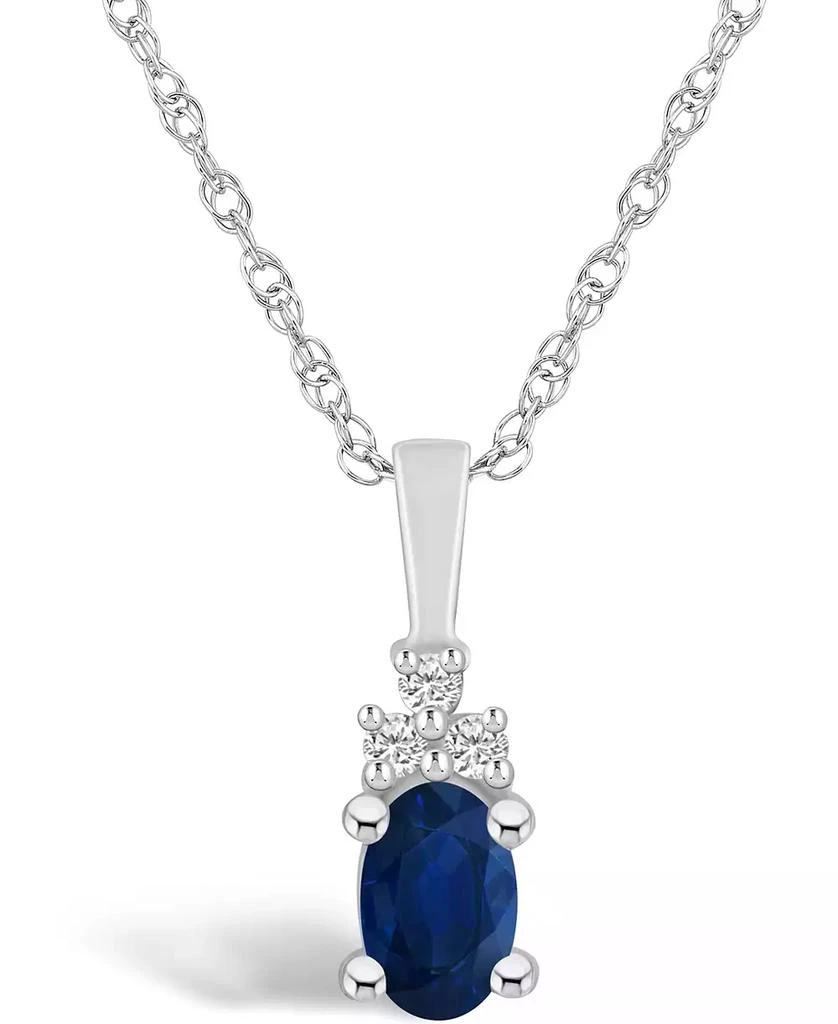 Macy's Sapphire (5/8 Ct. t.w.) and Diamond Accent Pendant Necklace 1