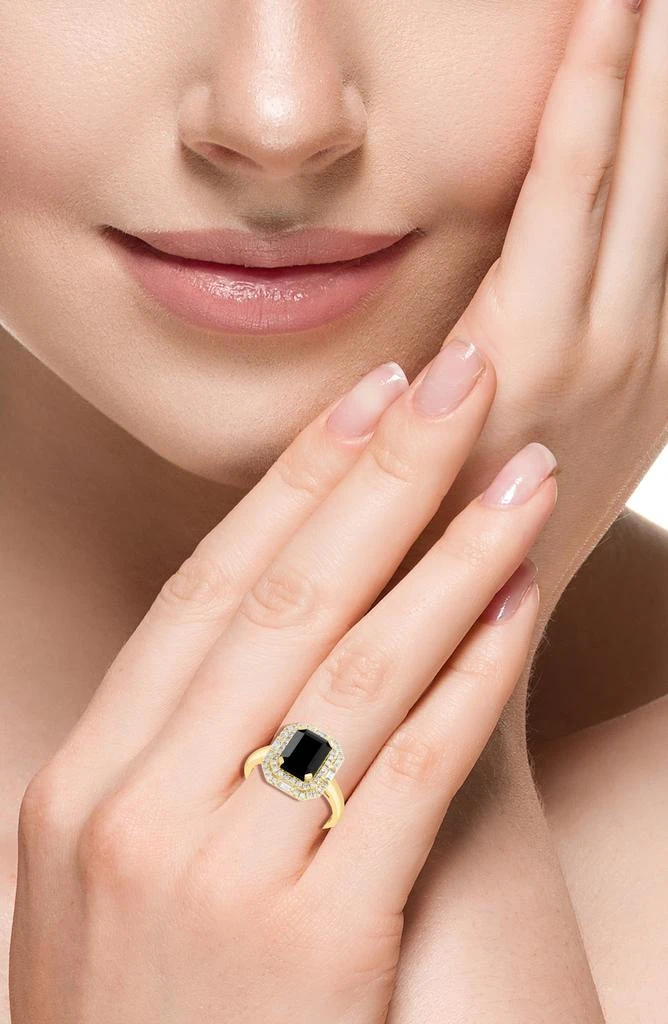 Effy Onyx & Diamond Halo Ring 2