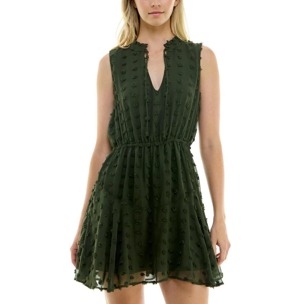 Crystal Doll Juniors Womens Textured Fit & Flare Dress 3