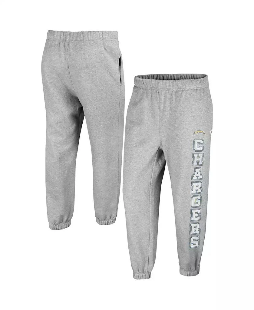 47 Brand Women's Gray Distressed Los Angeles Chargers Double Pro Harper Jogger Sweatpants 1