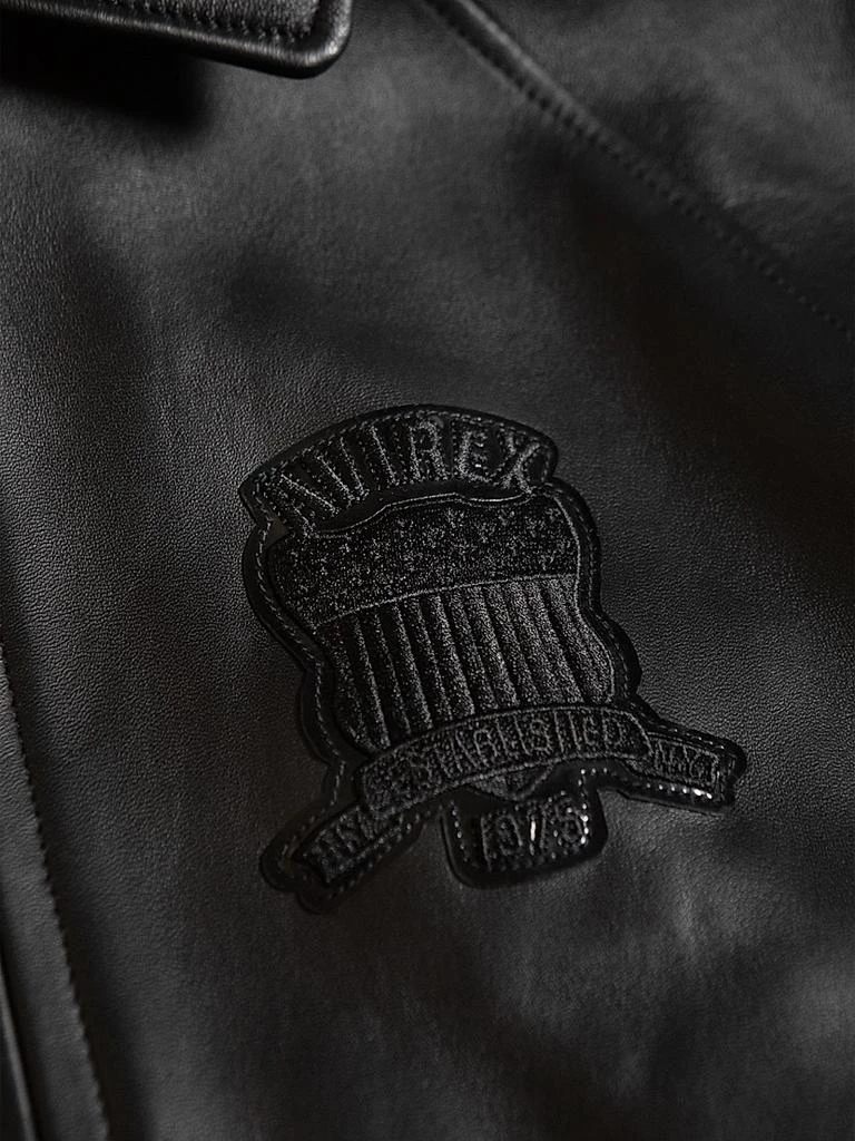 Avirex Black Icon Leather Bomber Jacket 9