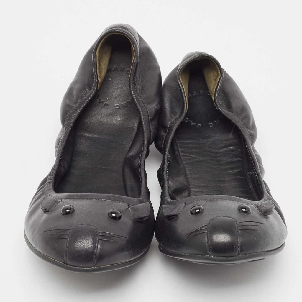 Marc Jacobs Marc Jacobs Black Leather Mouse Scrunch Ballet Flats Size 40 3