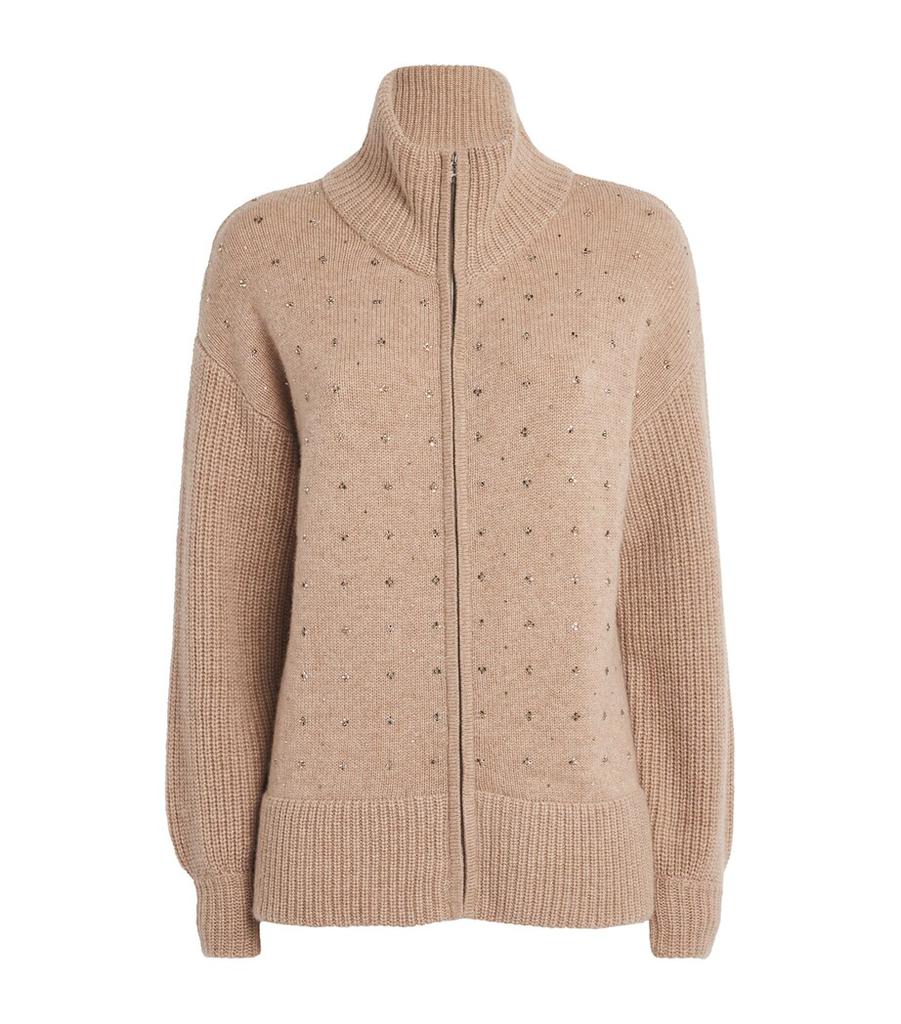 William Sharp Cashmere Crystal-Embellished Bomber Jacket