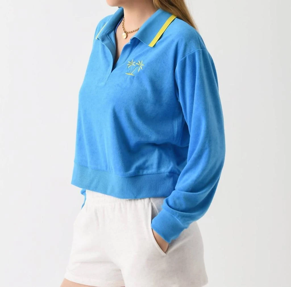 Beach Riot Martina Polo Sweatshirt In Caribbean Blue 2