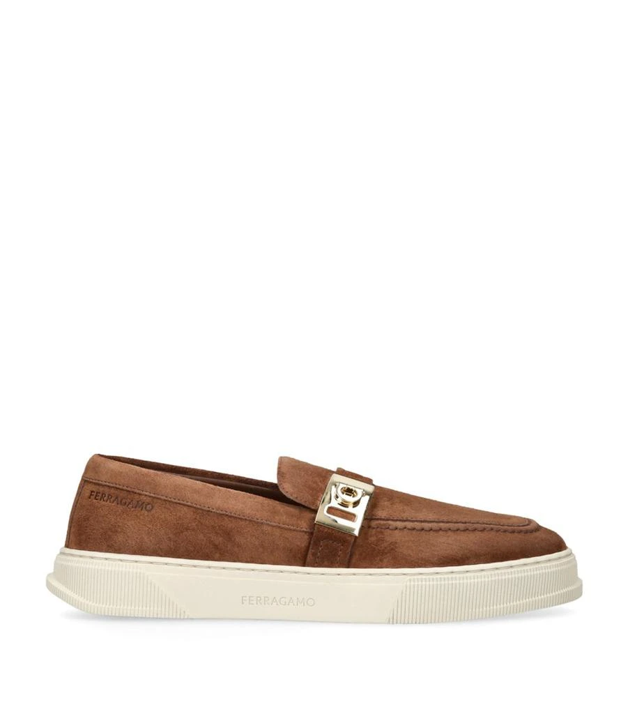 Salvatore Ferragamo Suede Brad Slip-On Sneakers 1