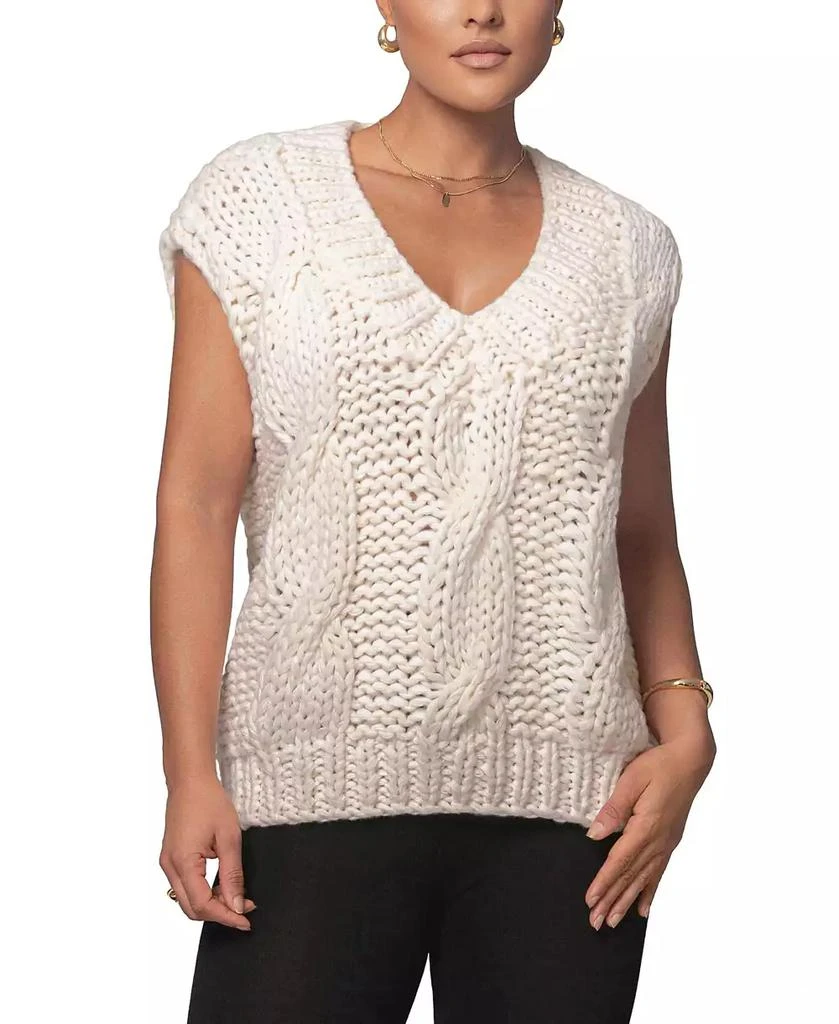 JLUXLABEL Women's Mari Cable Knit Vest 1