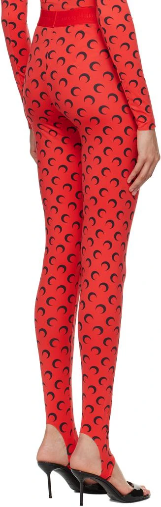 MARINE SERRE Red Recycled Jersey Moon Stirrup Leggings 3