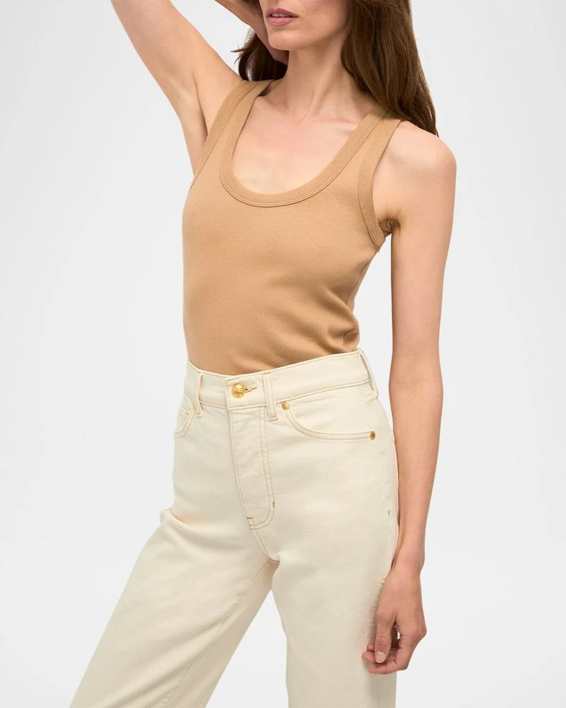 VERONICA BEARD Birke Ribbed Scoop-Neck Tank Top 4