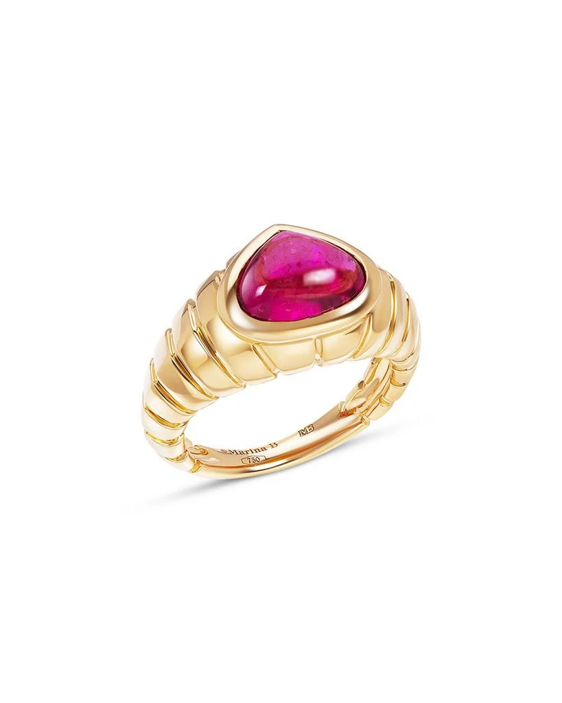 MARINA Timo Cabochon Rubellite Ring in 18K Yellow Gold 2