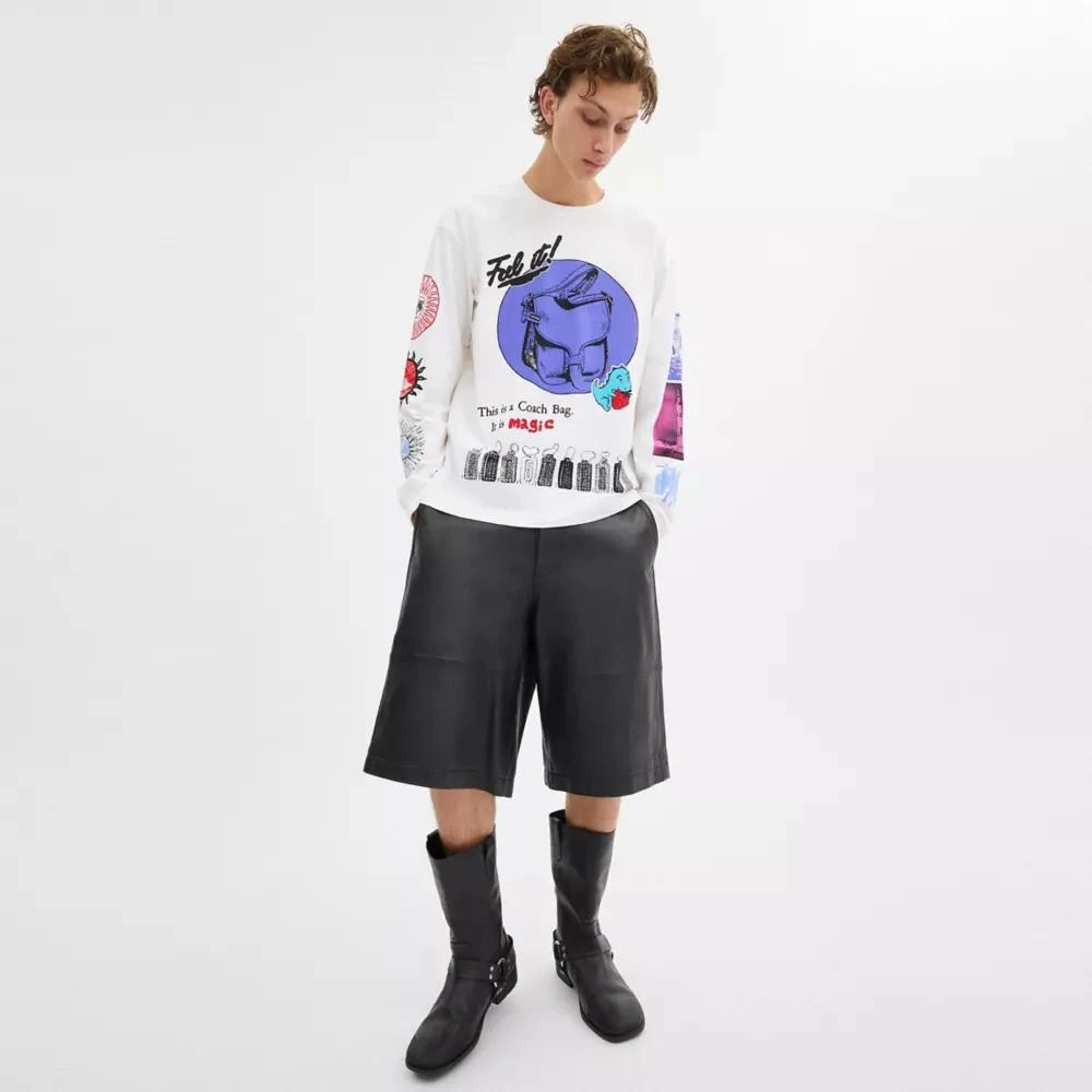 Coach Graphic Long Sleeve T Shirt In Organic Cotton 2