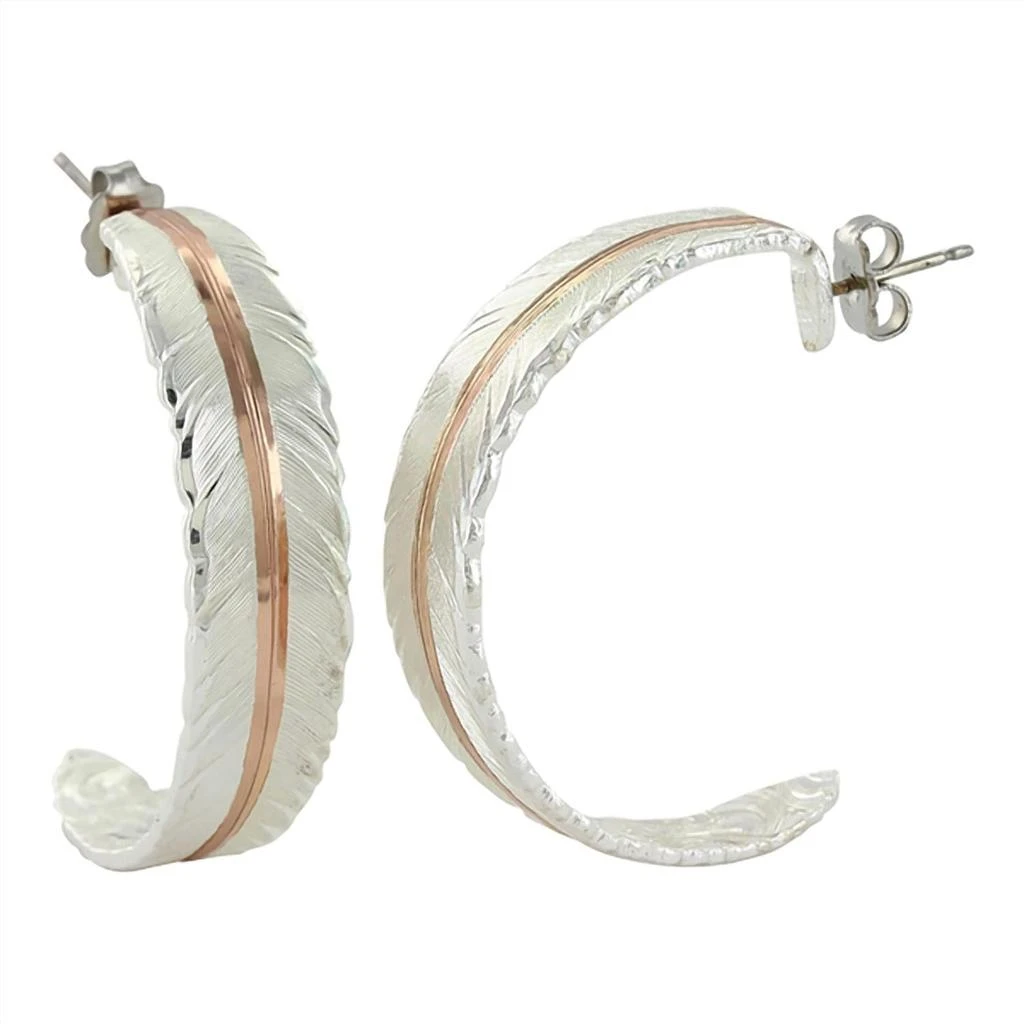 Montana Silversmiths Montana Silversmiths - Women
s Feather Hoop Earrings