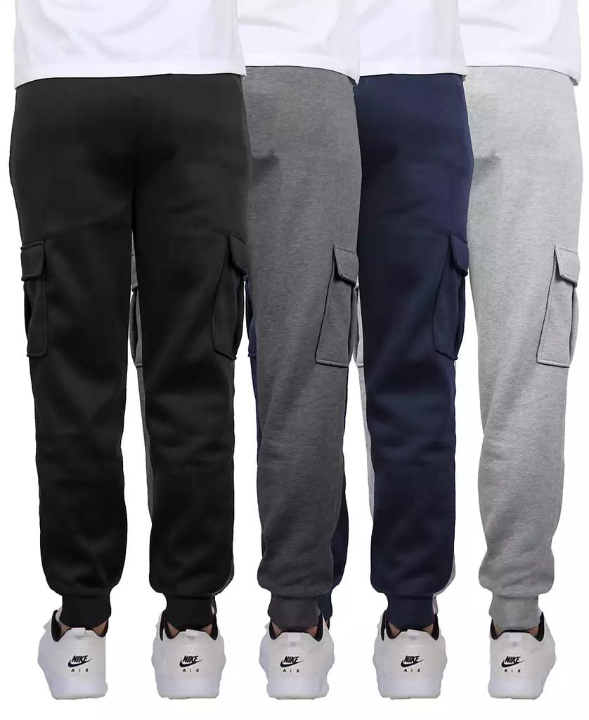 Blue Ice Men's Heavyweight Fleece-Lined Cargo Jogger Sweatpants-4PK
