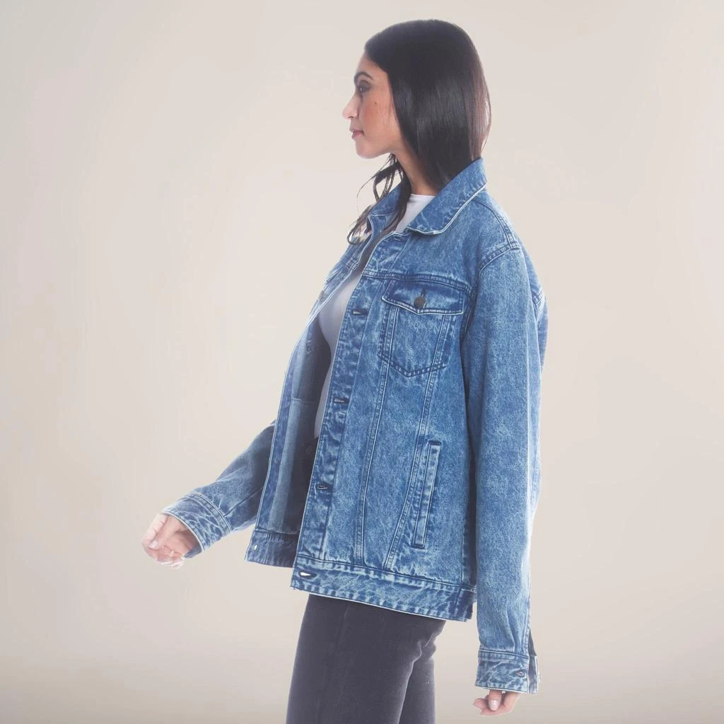 Members Only Women's Chucky Placement Denim Oversized Jacket 4