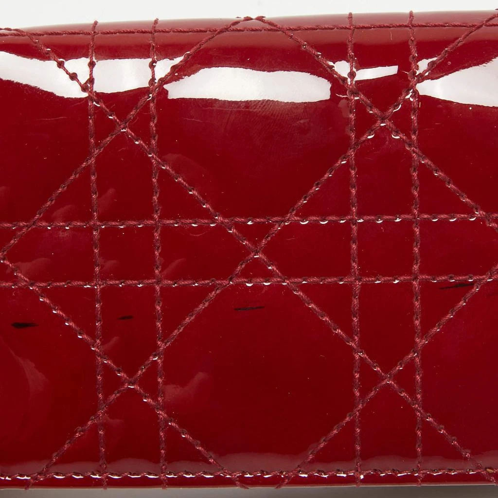 Dior Dior Red Cannage Patent Leather Lady Dior Flap Card Holder 6