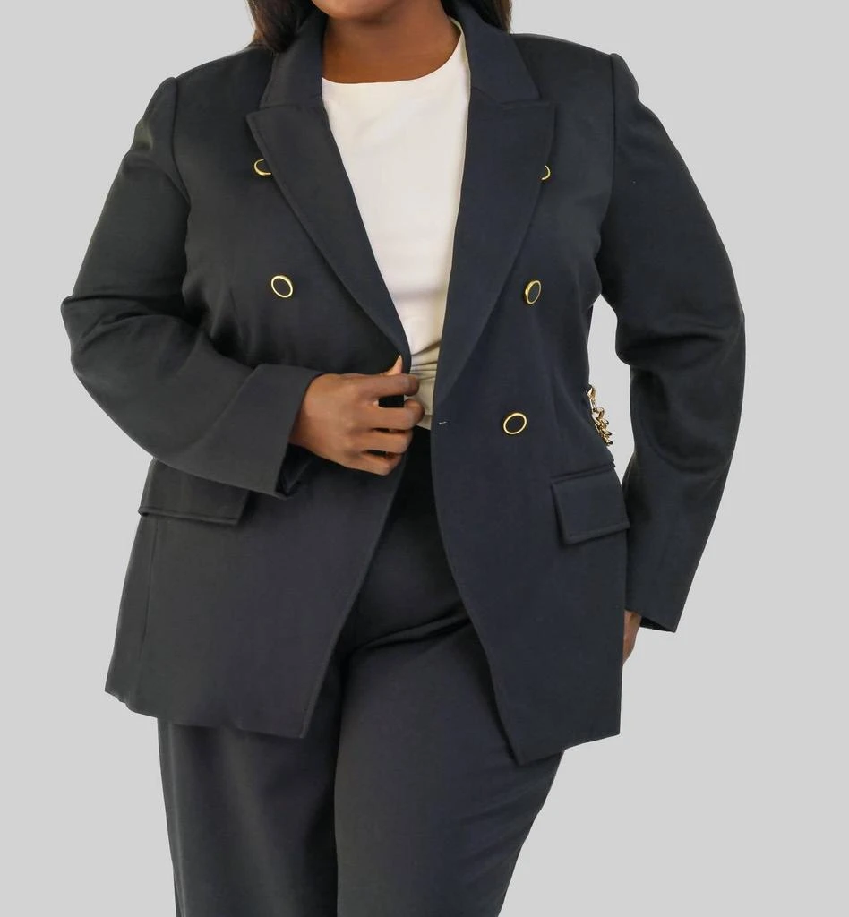 Tanya Taylor Michelle Jacket With Chain In Black 1