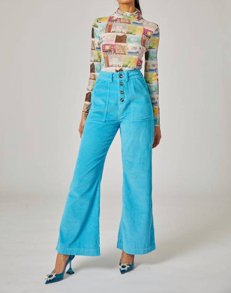 Rachel Antonoff Mike Pant In Cyan