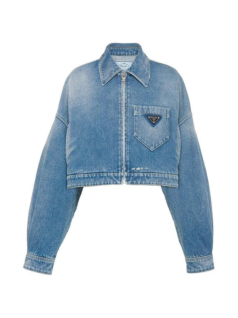 Prada Cropped Organic Denim Jacket 1