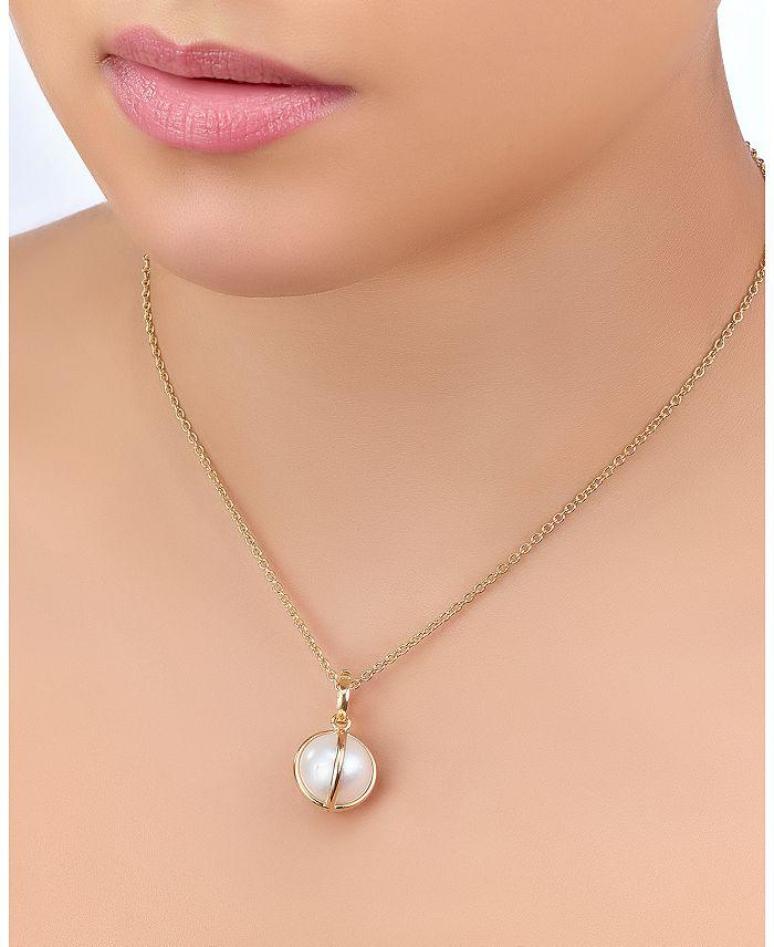 L. Klein 18K Yellow Gold Celeste Cultured Freshwater Pearl Pendant Necklace, 16-18"