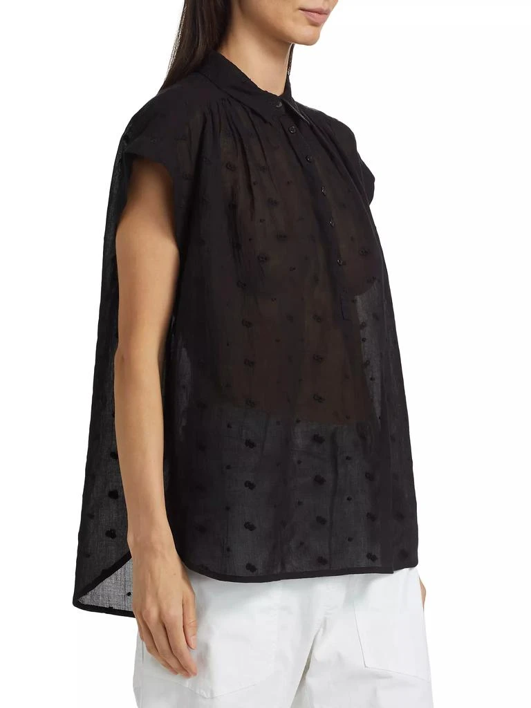 Nili Lotan Normandy Embroidered Cotton Blouse 4