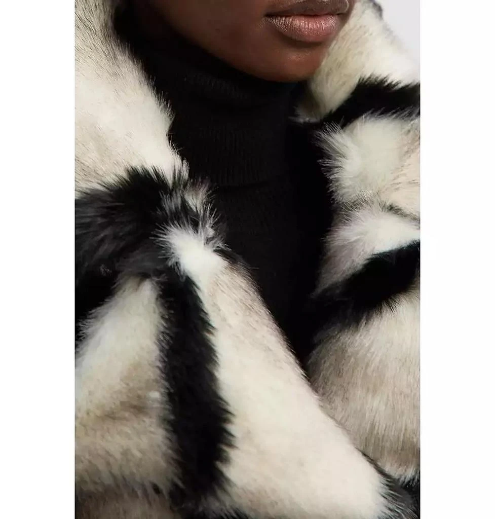 KAREN MILLEN Women
s Mono Faux Fur Belted Longline Coat 8