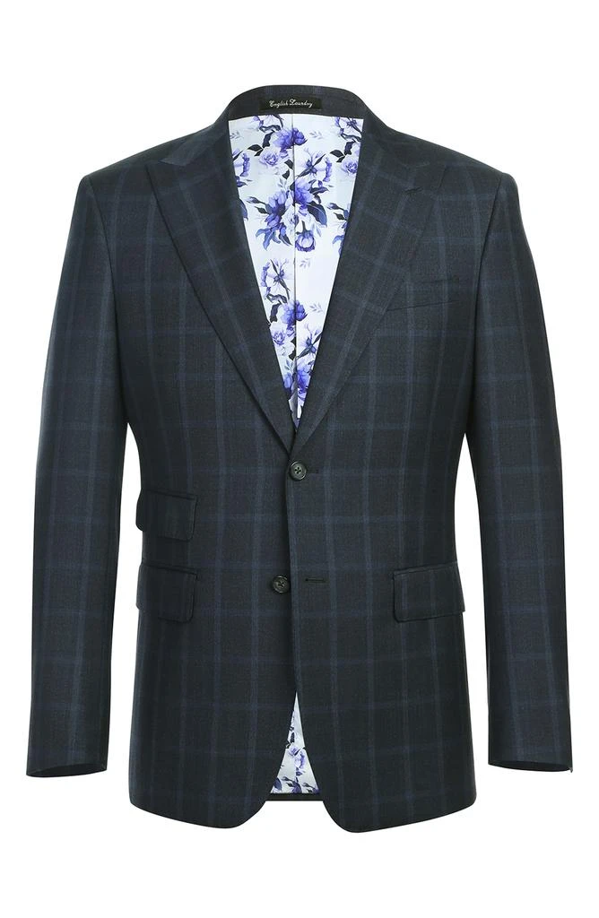 English Laundry Plaid Trim Fit Wool Blend Two-Piece Suit 7