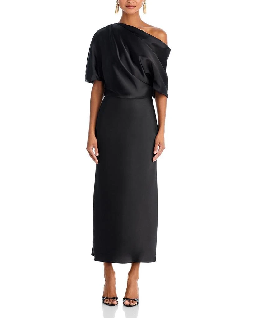 Amsale Draped Pencil Midi Dress 4