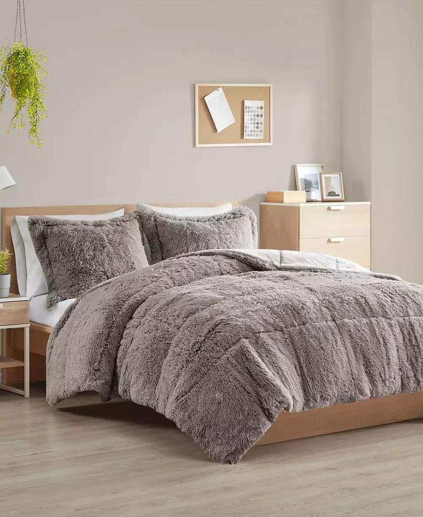 Macy's Malea Shaggy Faux-Fur 2-Pc. Comforter Set 2