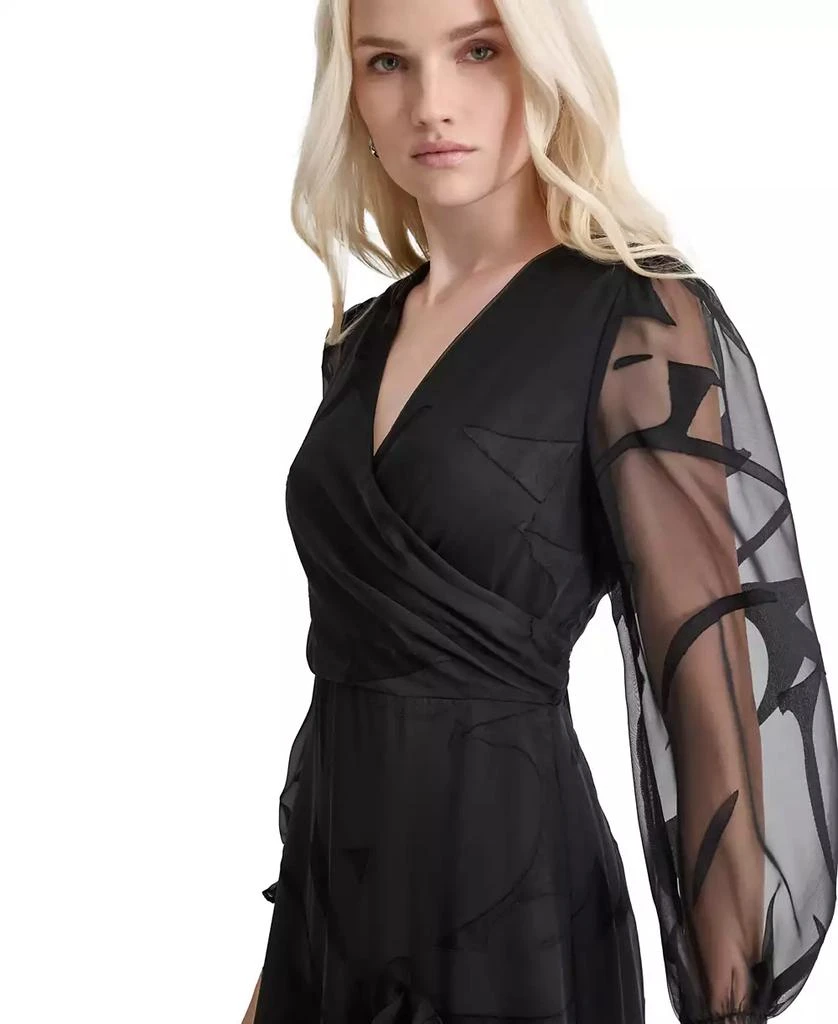 DKNY Women's Surplice-Neck Asymmetric Midi Dress 4