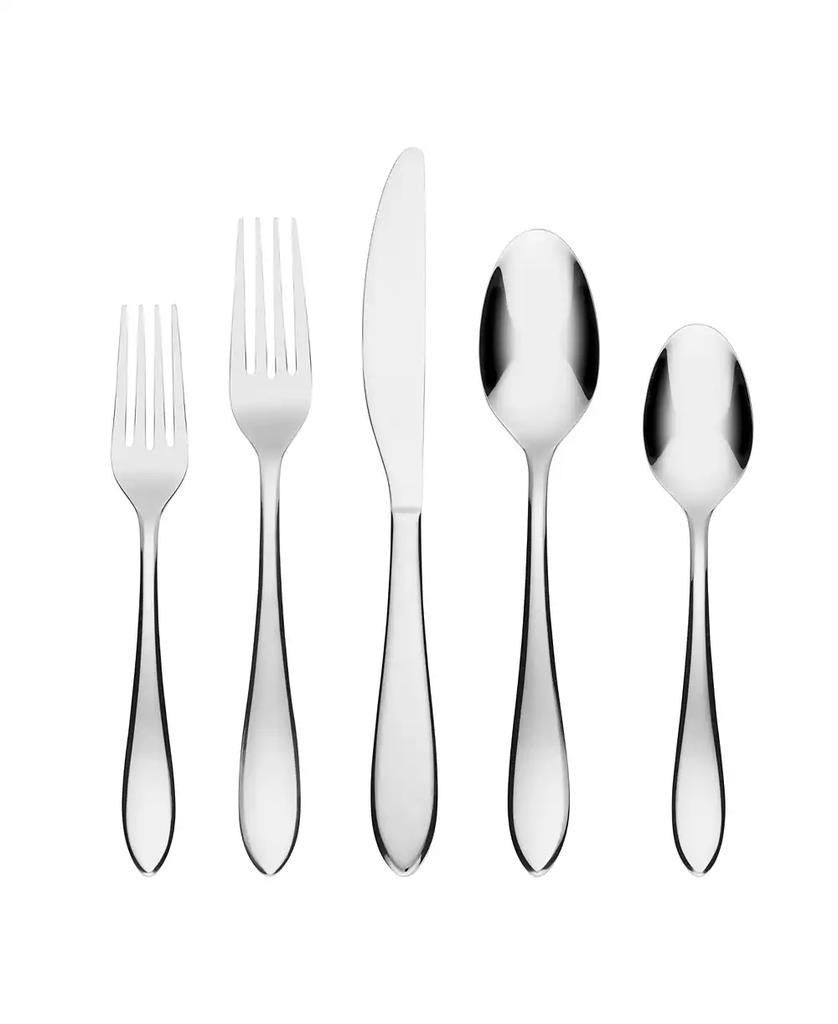 Cambridge Silversmiths Delia Mirror 20 Piece Stainless Steel Flatware Set, Service for 4
