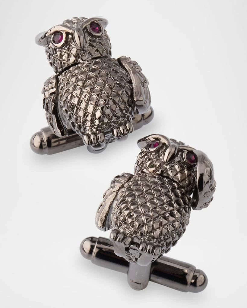 LINK UP Men's Owl Moving Wings Cufflinks 3