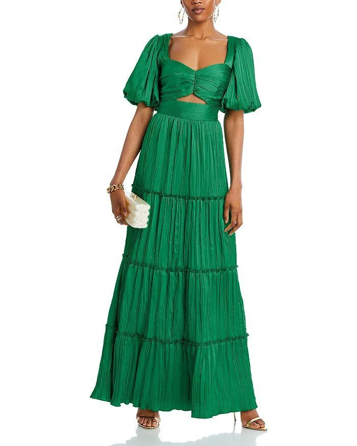 AQUA Pleated Cutout A Line Dress - Exclusive 3