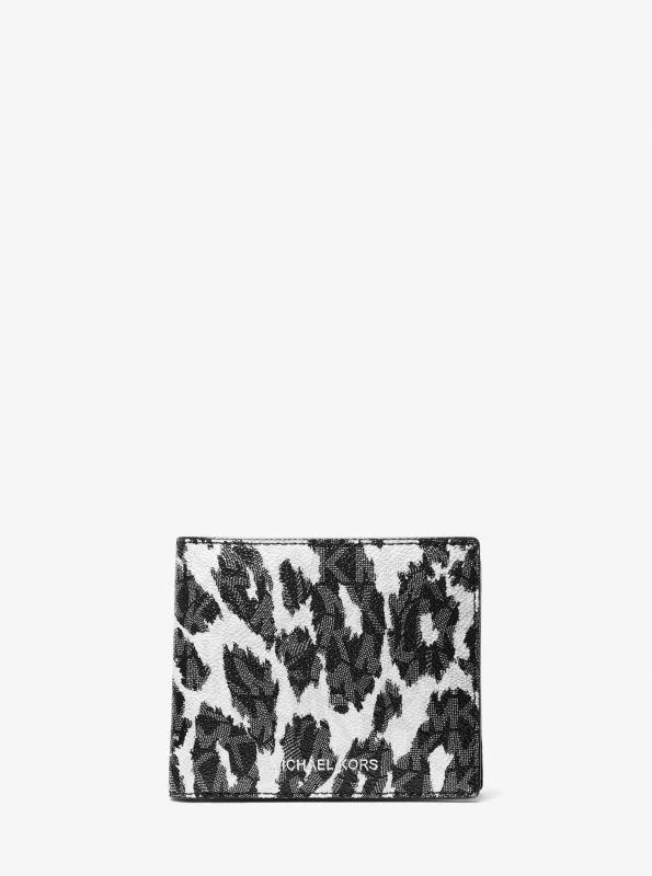 Michael Kors Hudson Leopard Logo Billfold Wallet 1