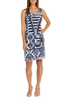 R & M Richards M Richards 3 4 Sleeve Solid Jacket And Printed Dress Set 2