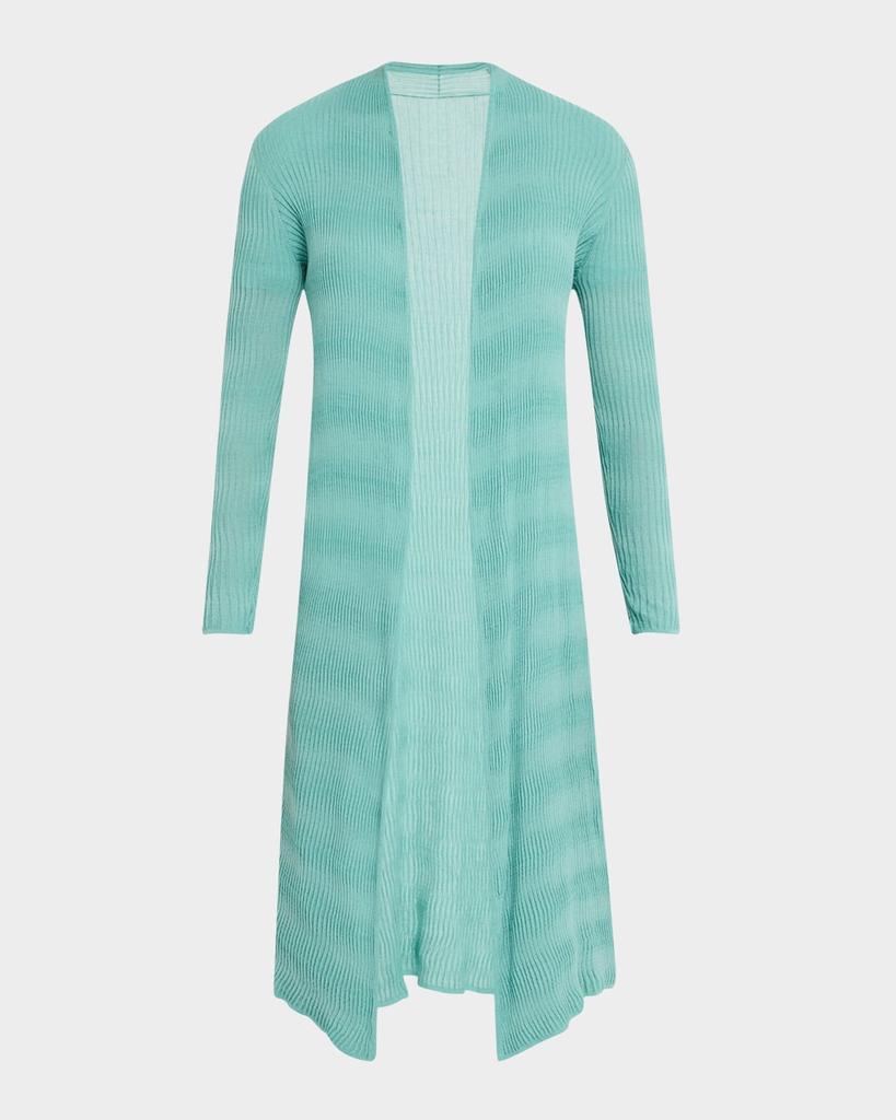 TSE Cashmere Ribbed Open-Front Duster Cardigan
