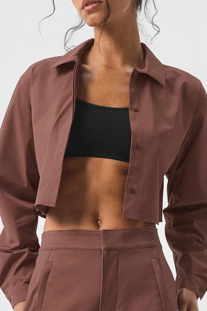Alo Cropped Take Me Out Button Up - Chestnut 3