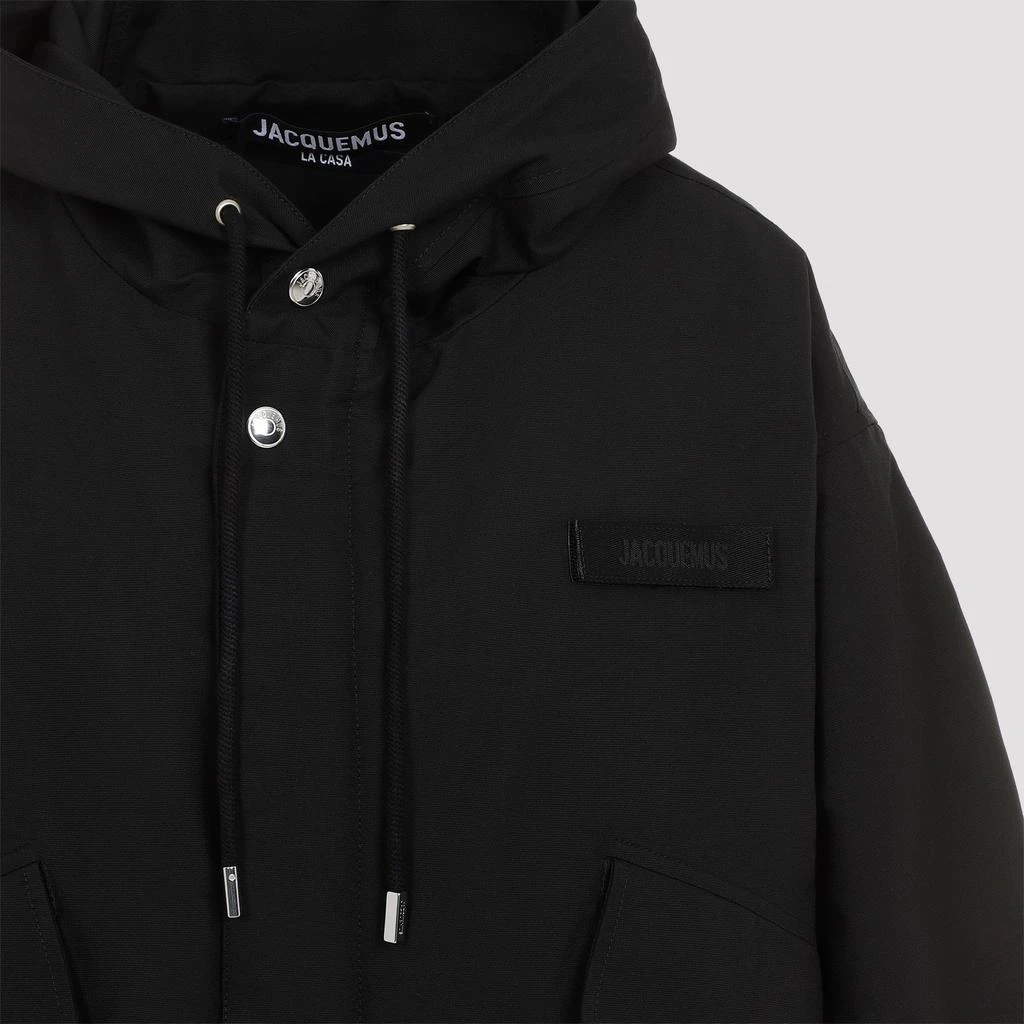 Jacquemus Black Organic Cotton La Parka Courte Caraco Coat 6