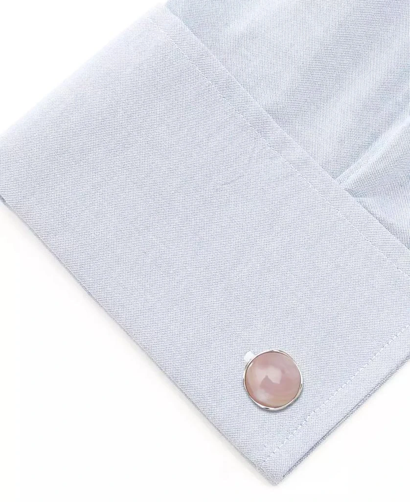 Ox and Bull Trading Co. Men's Sterling Silver Classic Formal Mother of Pearl Cufflink 3