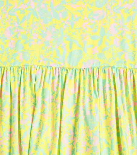 Paade Mode Kids, bow-detail Floral Chiffon Dress, Kids, Yellow, Y 10, Summer, Viscose
